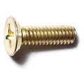 Midwest Fastener #12-24 x 3/4 in Phillips Flat Machine Screw, Brass Plated Steel, 100 PK 51205